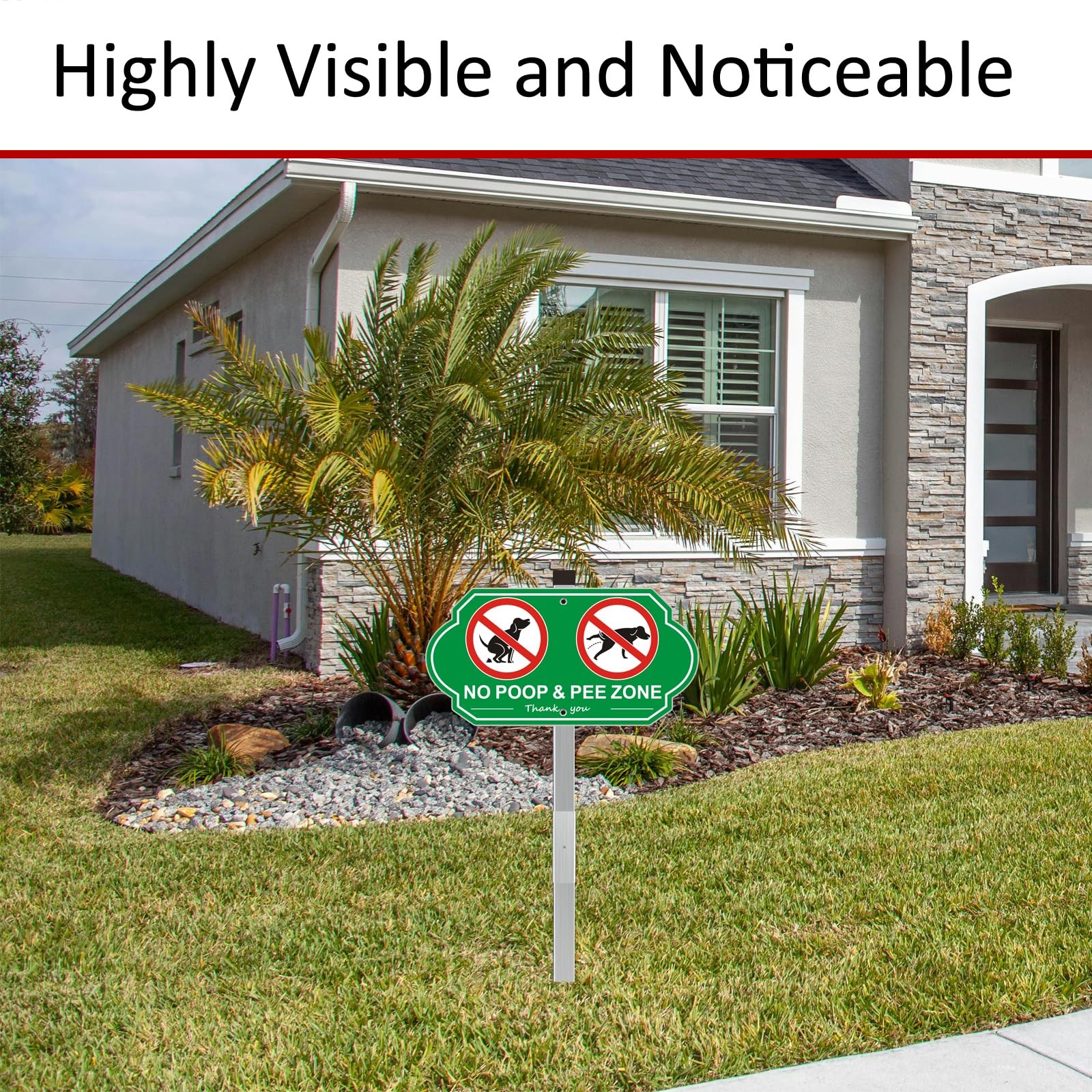 Heavy Duty Aluminum No Dog Poop Signs for Yard, 14″ x 7″ Metal No Poop And Pe…