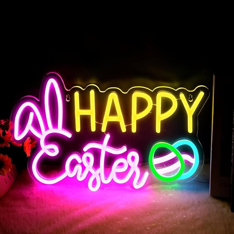 Happy Easter LED Light – Custom Neon Sign for Easter Brunch & Party Decorations