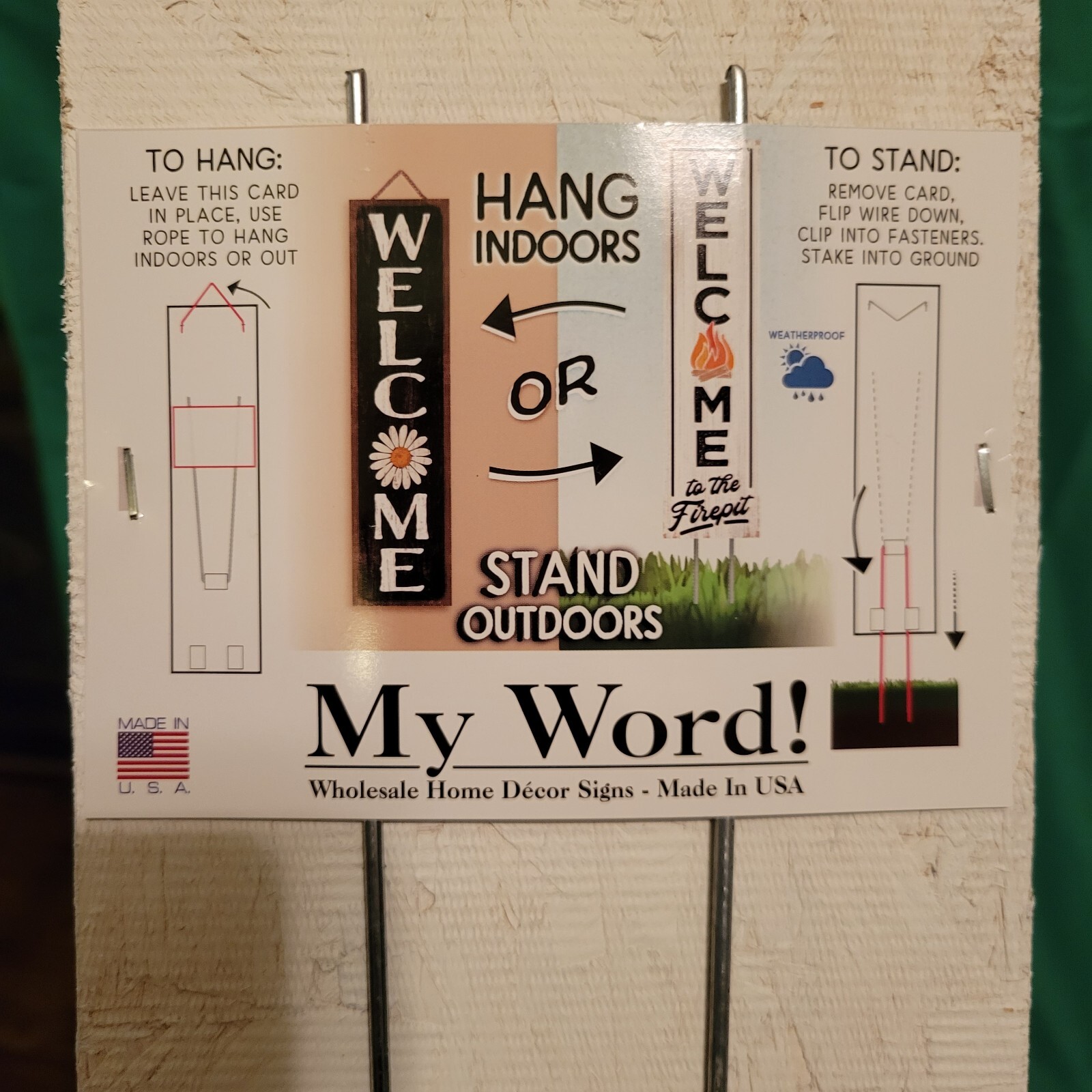 My Word! Home Decor Sign “Welcome To The Firepit”, 24″x6″, Made In The USA