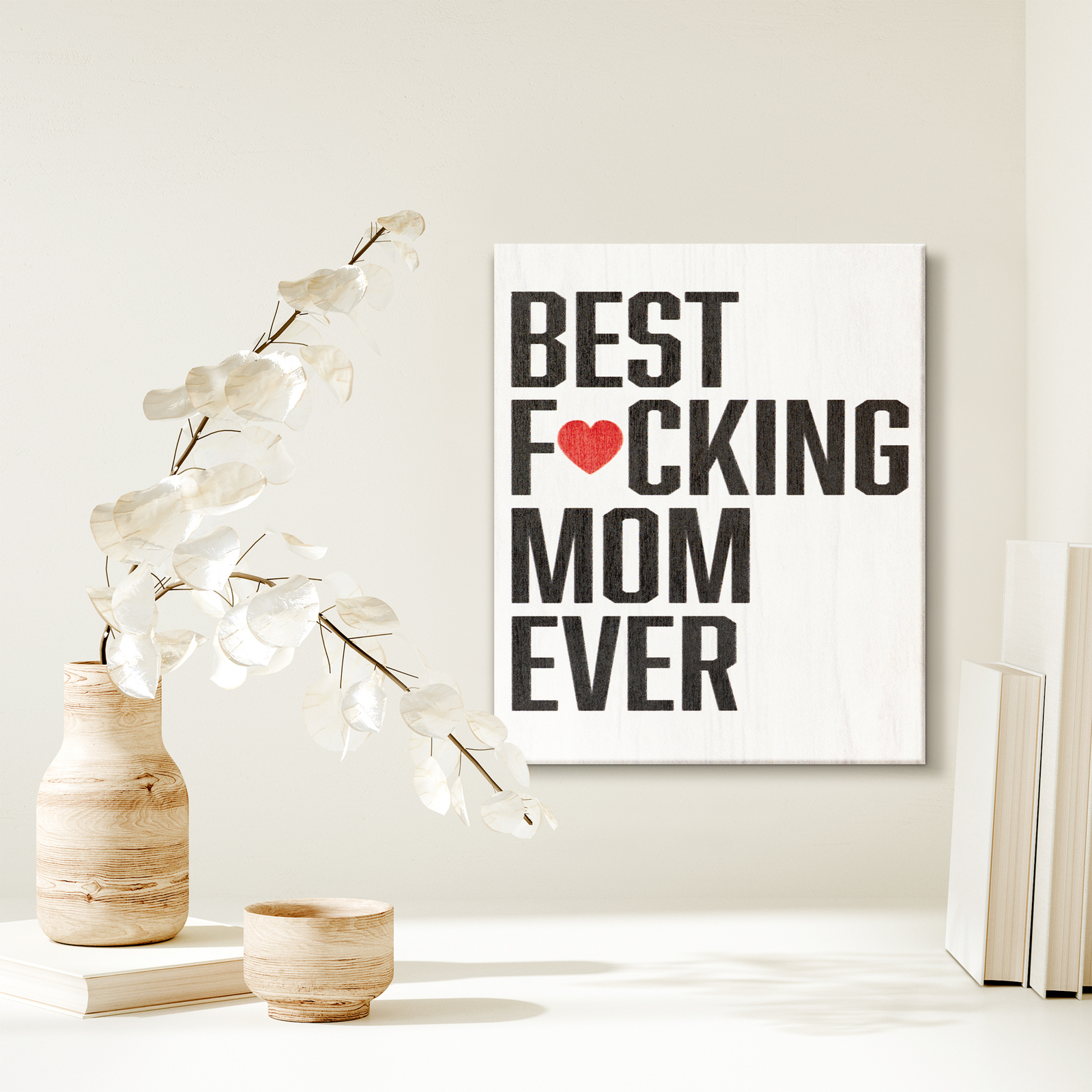 JennyGems Mom Gifts, Best Mom Ever Wooden Sign, Funny Mothers Day Gifts