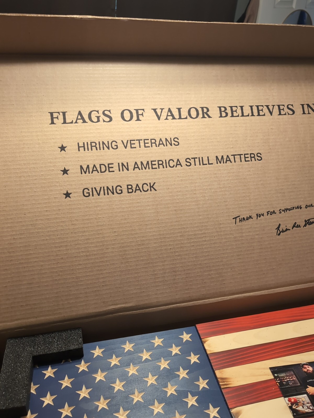 Flags of Valor Legacy Series Wooden American Flag Medium Wall Decor 36×19.5
