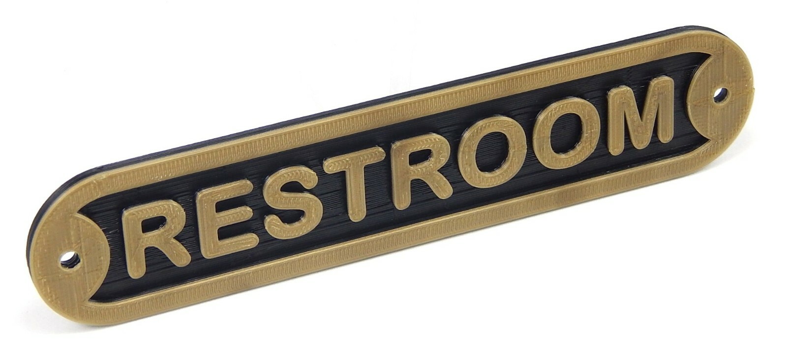 Plastic Restroom Water Closet Toilet Door Sign Bathroom Powder Room Plaque