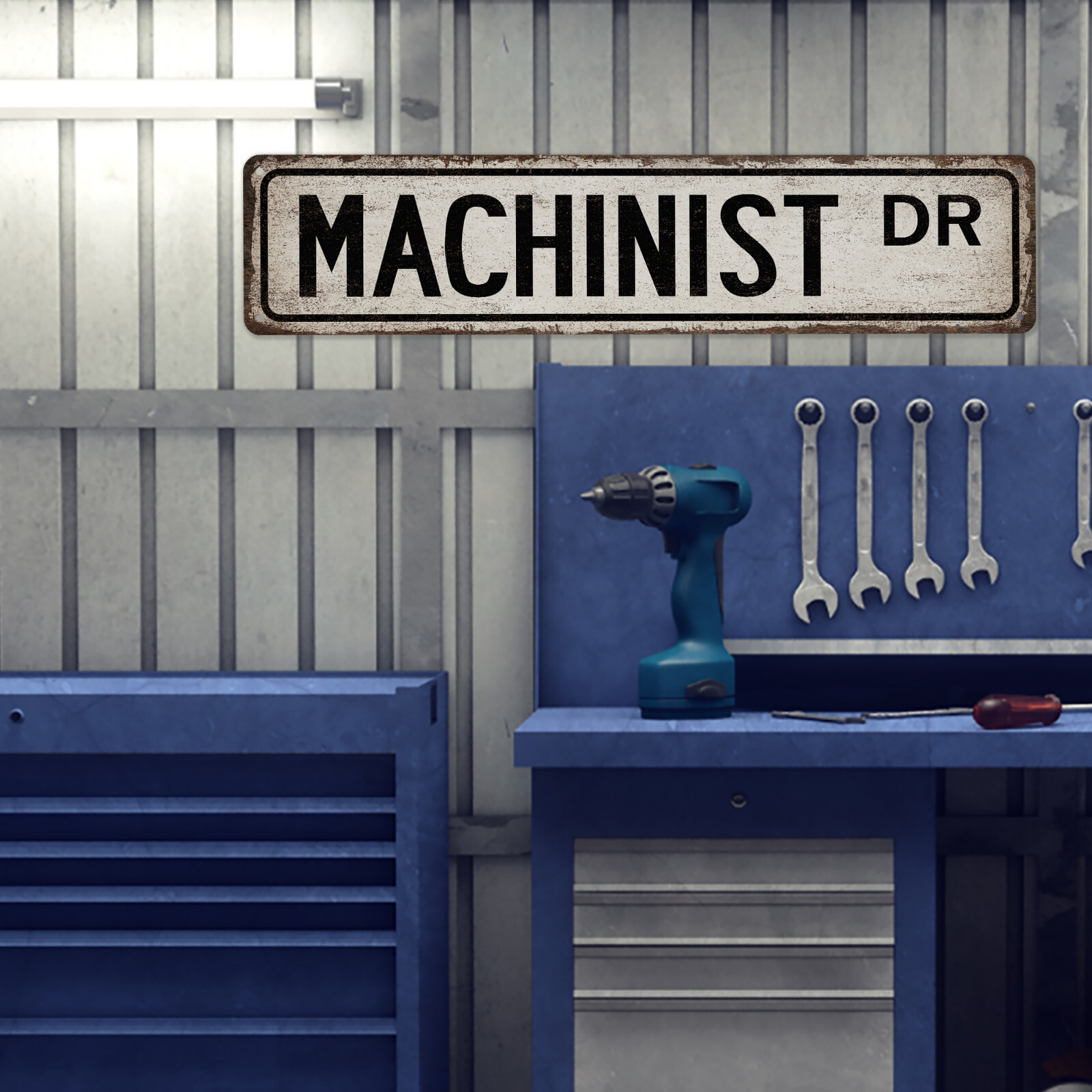Machinist Street Sign Metal Worker Welder Machine Shop Construction 104180021009