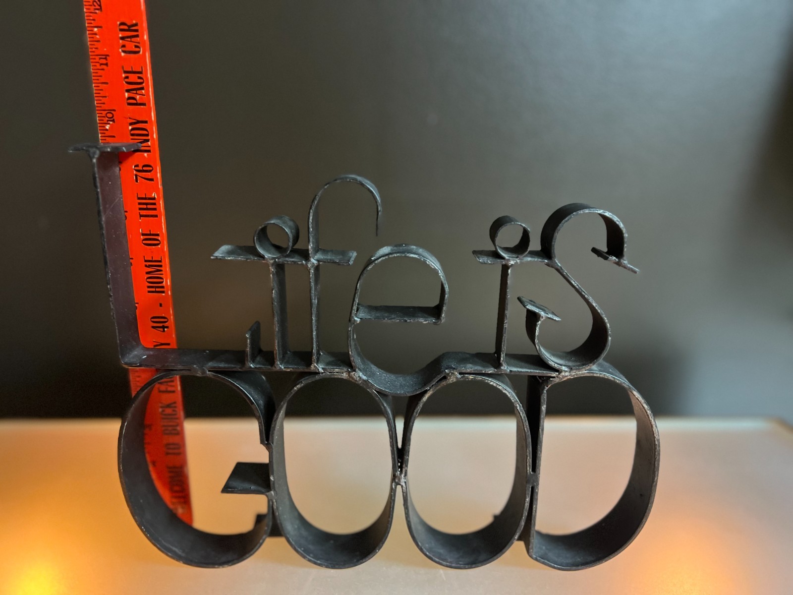 Life is Good Metal Sign Free Standing Rustic Farmhouse Home Decor Inspirational