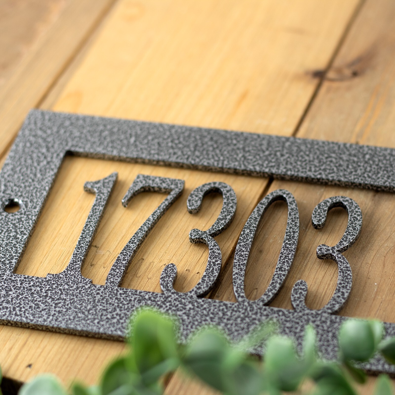 Custom Rectangular Hanging Address Metal Sign, House Number Steel Plaque