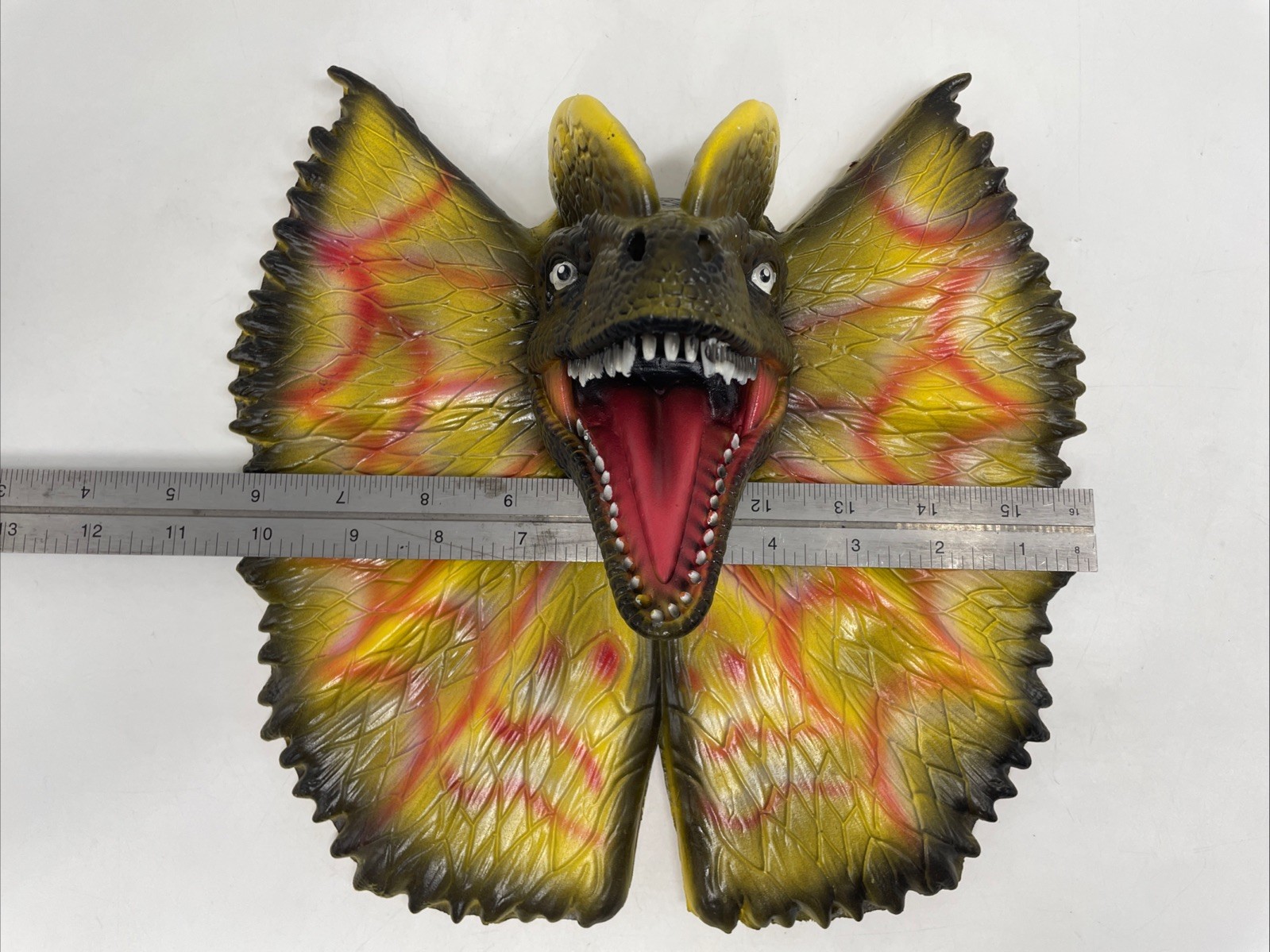 Dilophosaurus Dinosaur Head Wall Mounted Sculpture Hanging Decoration