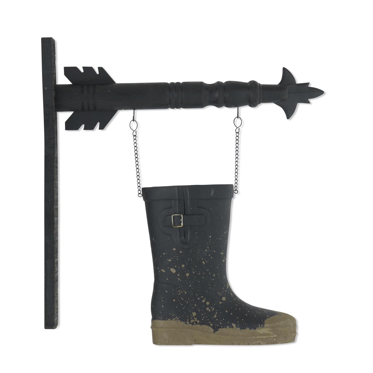 Black Resin Rain boot Arrow Replacement Sign by K&K Interiors