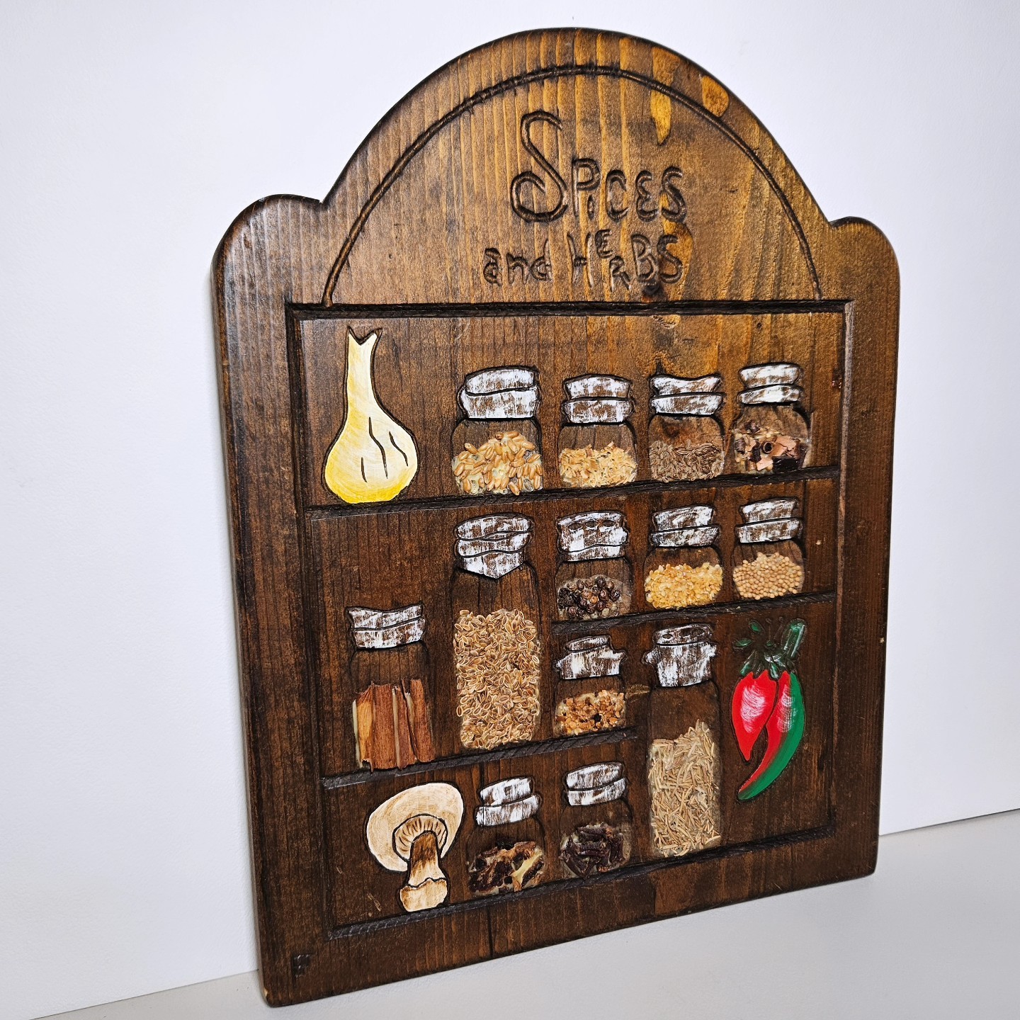 Vintage Handmade Spice Rack County Wall Decor