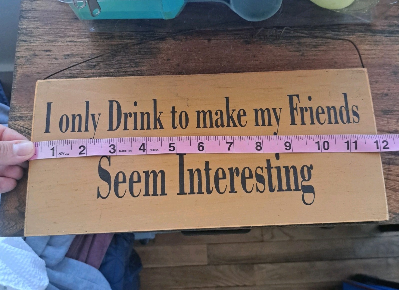 Funny Drinking Wall Decor Hang Wood Man Cave Garage Mens Bar Sign Medium Brown