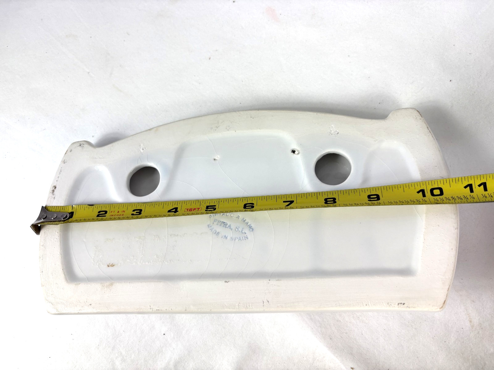 Vintage Fitra Ceramic Blue White Floral Design Wall Plaque 3 Hooks