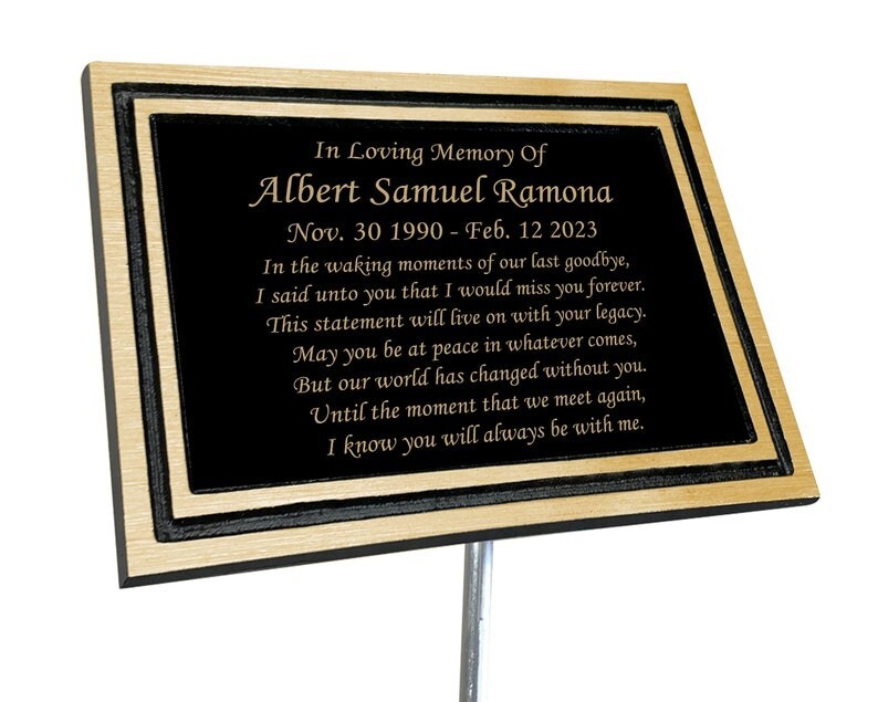 Customized memorial heavy brass metal outdoor plaque – Garden memorial plaque- C