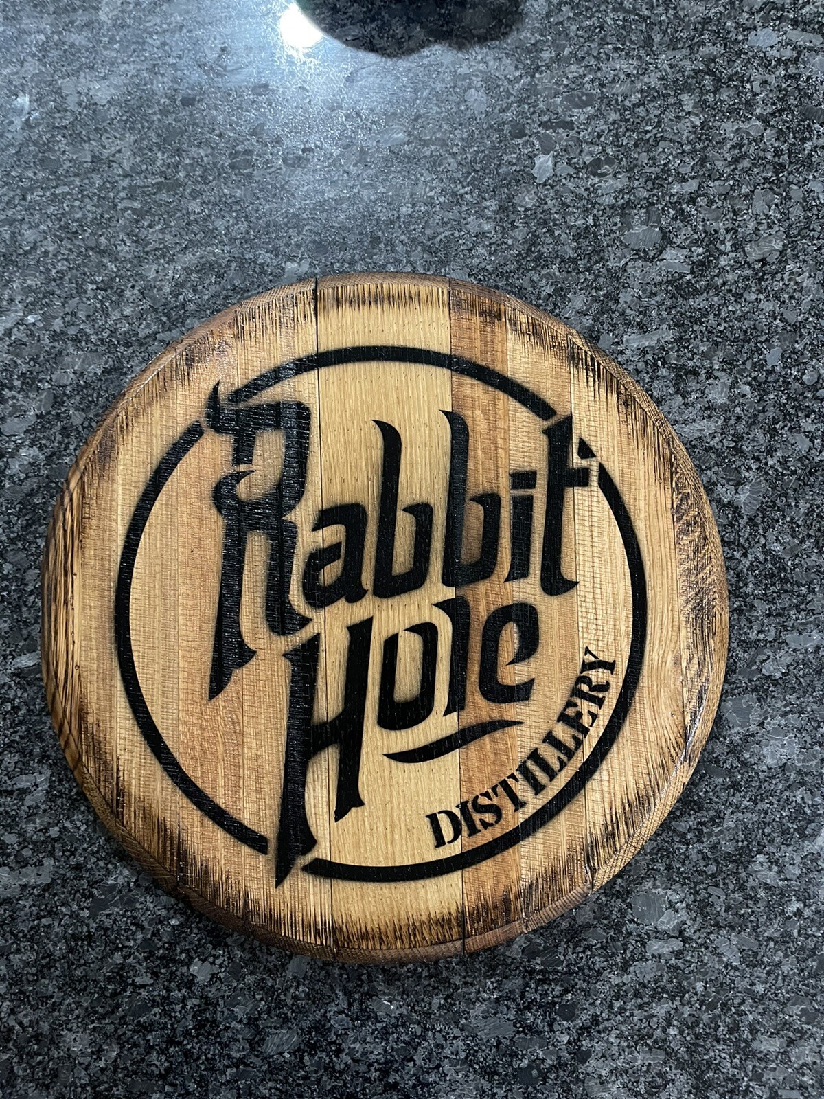 Bar Decor ( Rabbit Hole Distillery) Kentucky Bourbon Whiskey Barrel Lid wood
