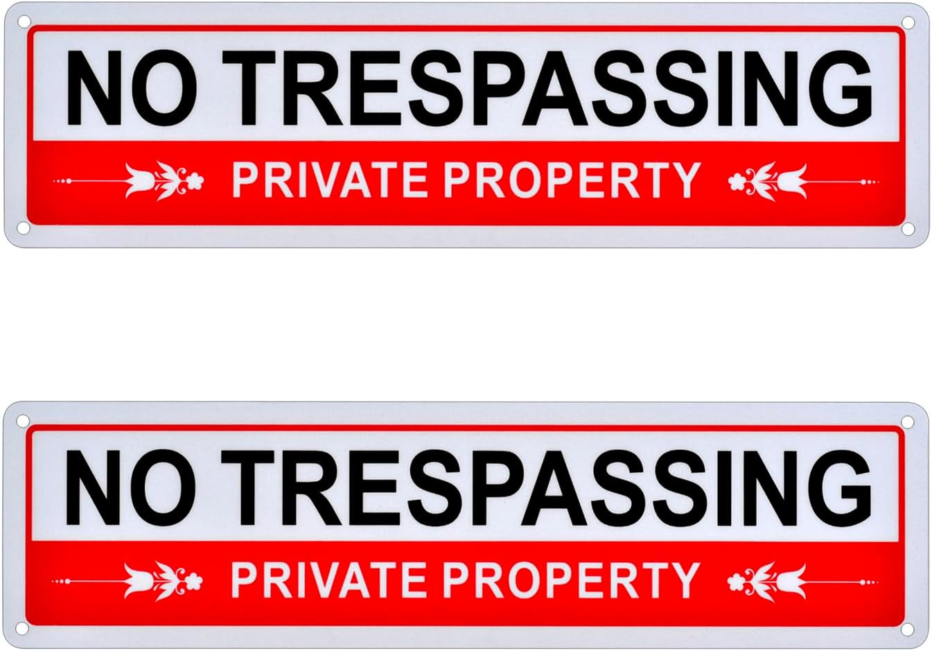 Kichwit 2 Pack Private Property No Trespassing Metal Sign for House Door or Fenc