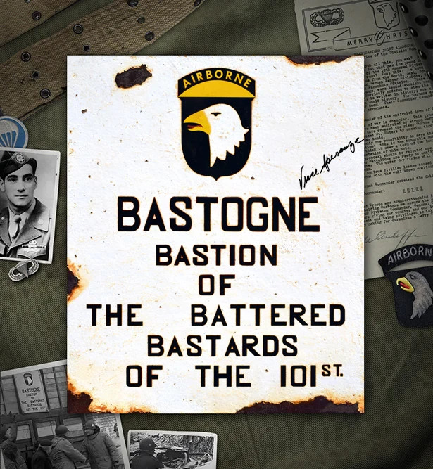 NEW 2D 8×12 Vintage WW2 Bastogne Battle of The Buldge European Metal Street Sign
