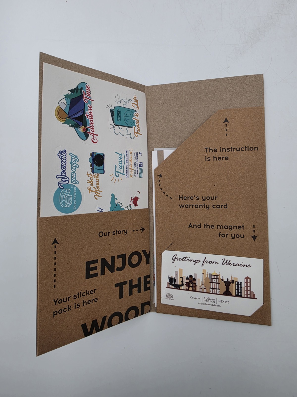 Enjoy The Wood Wooden Travel Map Wall Decor Medium 39″ x 24″ Complete Open Box