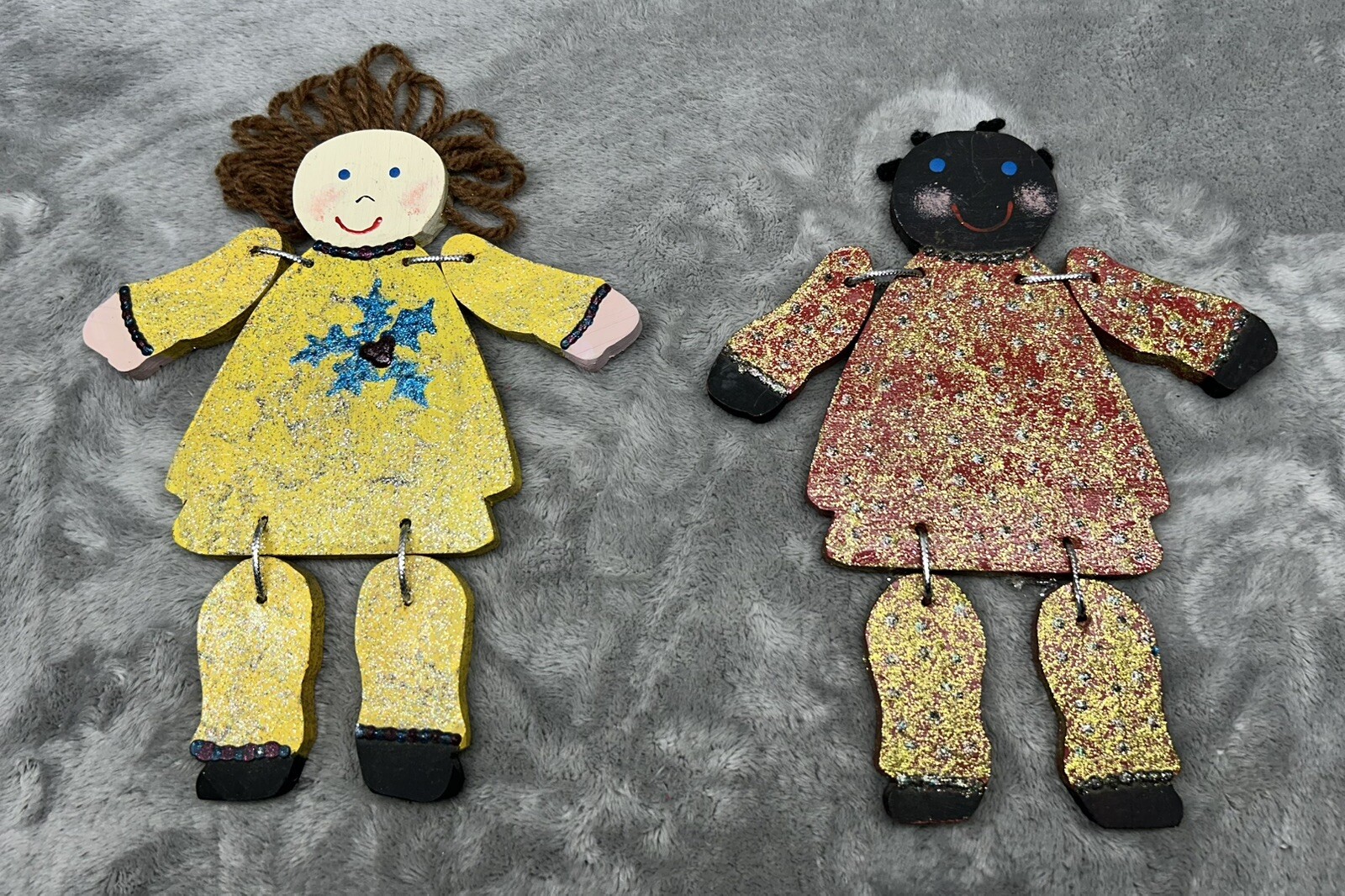 Folk Art Wooden Wall Decor Handmade Hand Painted Collectible Doll