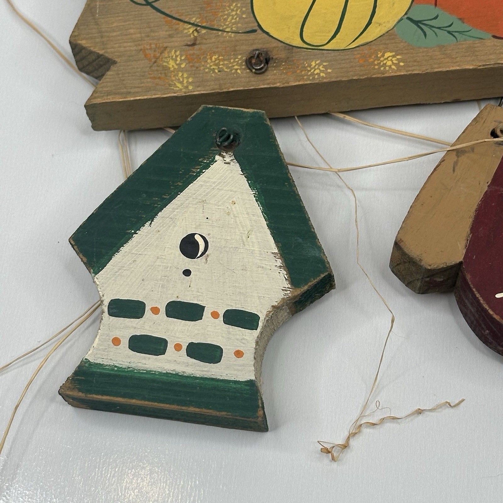 Vtg. Welcome Sign Wooden Fall Autumn Handmade Mexico Signed 1997 90s Decor