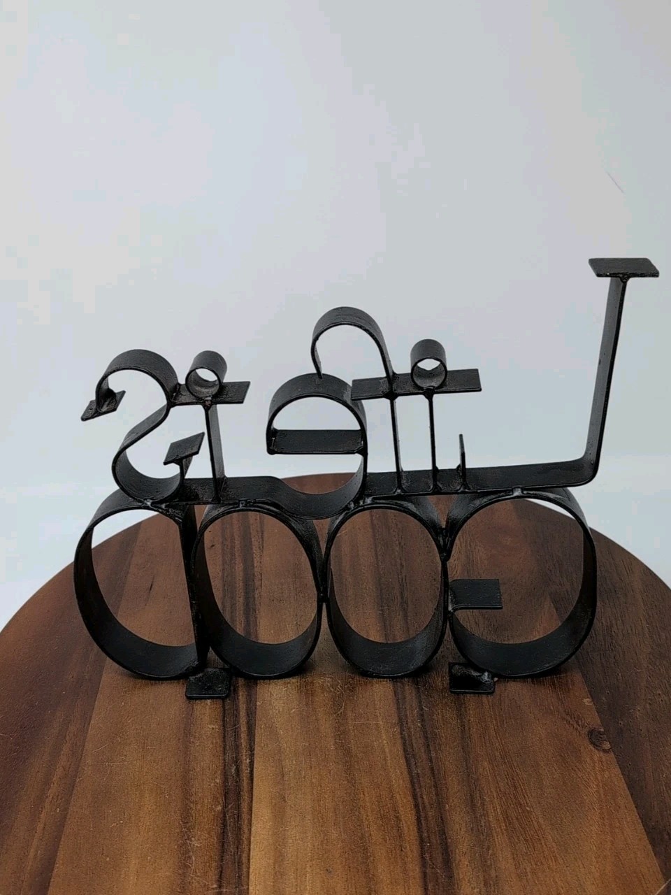 Life Is Good Metal Cut Out Sign Decor Black Metal Table Top sculpture/decoration