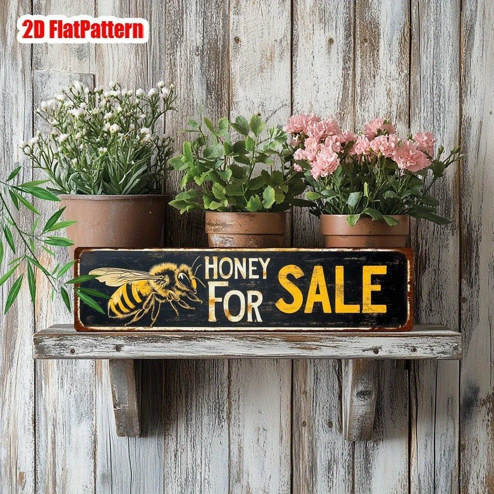 HONEY FOR SALE Yard Sign 16x4in Metal Tin Sold Sign for Farm Garden Lawn Outdoor