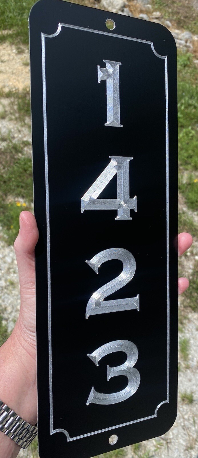 Engraved Personalized Custom House Home Number Street Address Metal 5×14 Sign