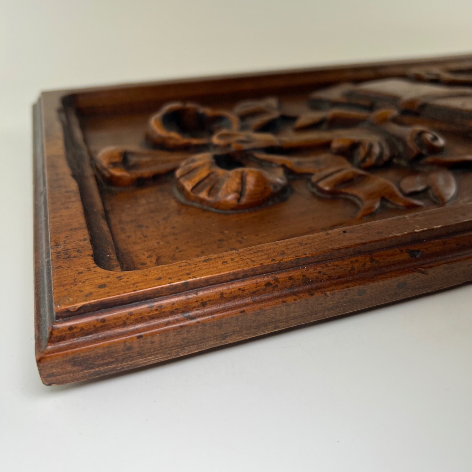 Vintage Enkeboll Designs 3D Carved Hardwood Plaque Wall Decor 18.5″x9.5″ Rare