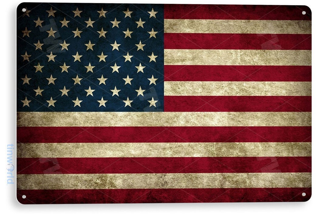 TIN SIGN American Flag Metal Décor Wall Art Store Shop Bar Cave A212