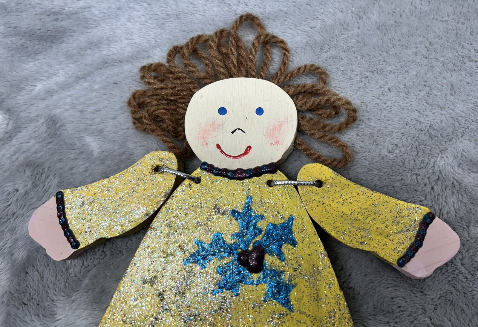 Folk Art Wooden Wall Decor Handmade Hand Painted Collectible Doll