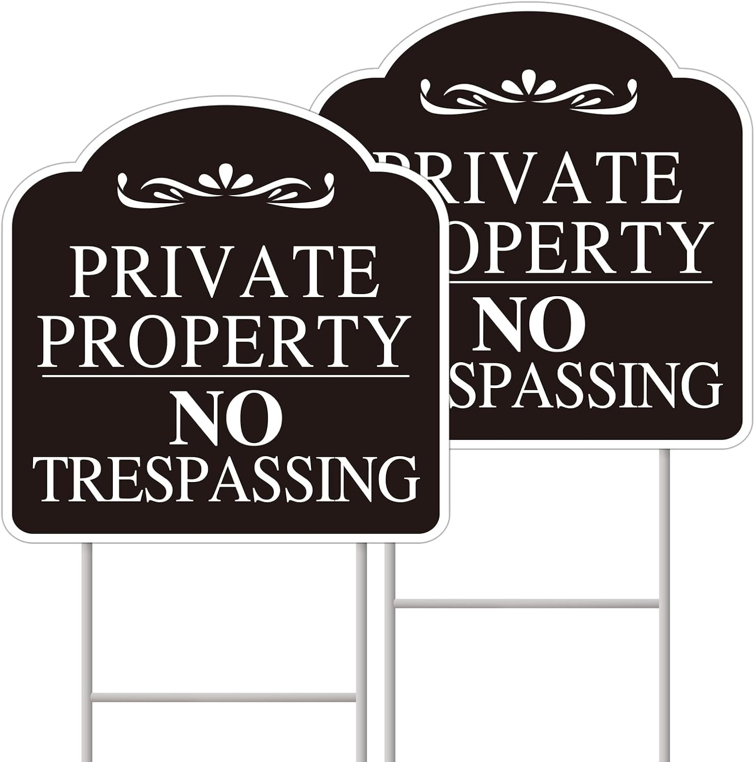 No Trespassing Signs Private Property, Large 2-Pack private property no trespass