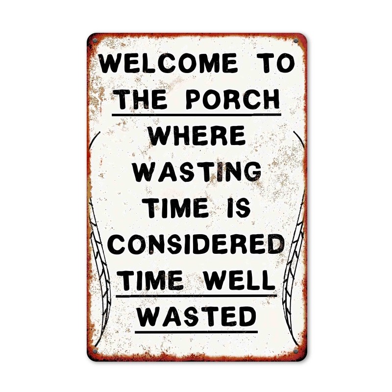 Vintage Iron Porch Sign, 8×12″ Metal Tin Wall Plaque – Rustic Home Decor