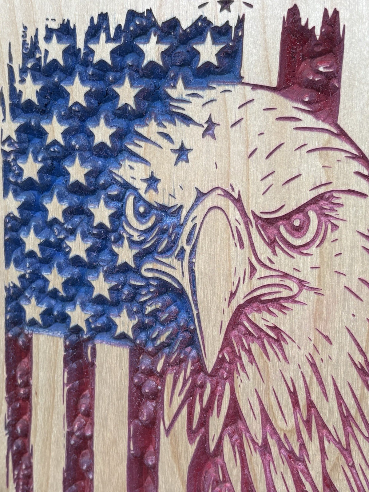 America 250 Years 1776-2026 Carved Wood Plaque Bald Eagle American Flag Decor