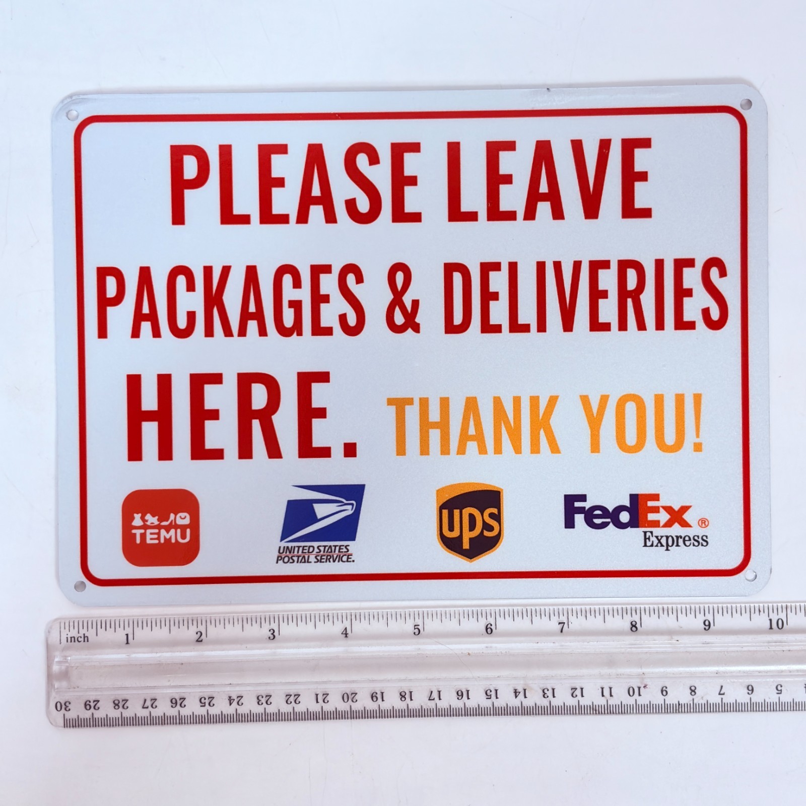 Please Leave Packages Deliveries Here METAL SIGN 10″ x 7″ Delivery Waterpoof