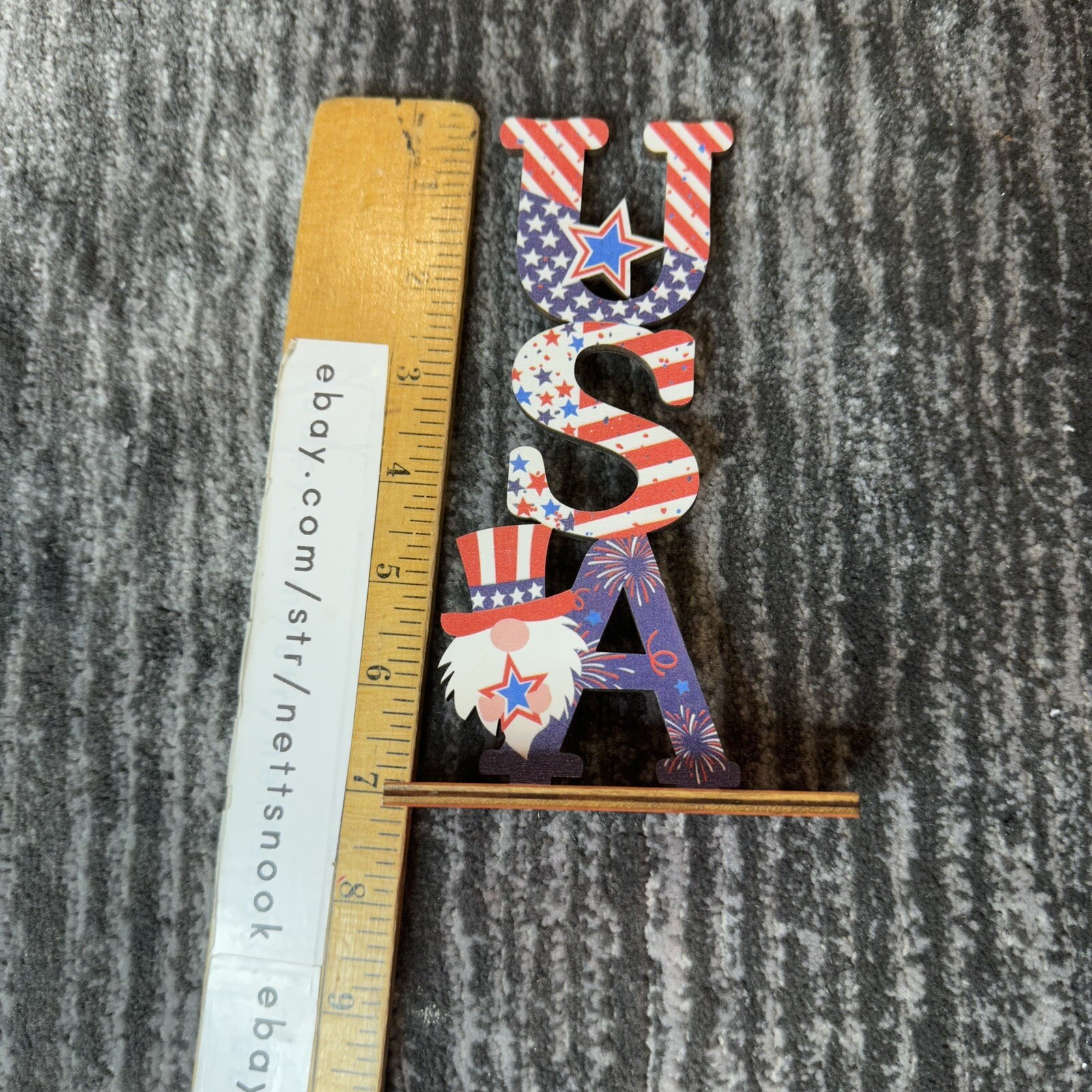 Wooden USA Patriotic Decor Table Top 4th of July Celebration Party U.S. Seller