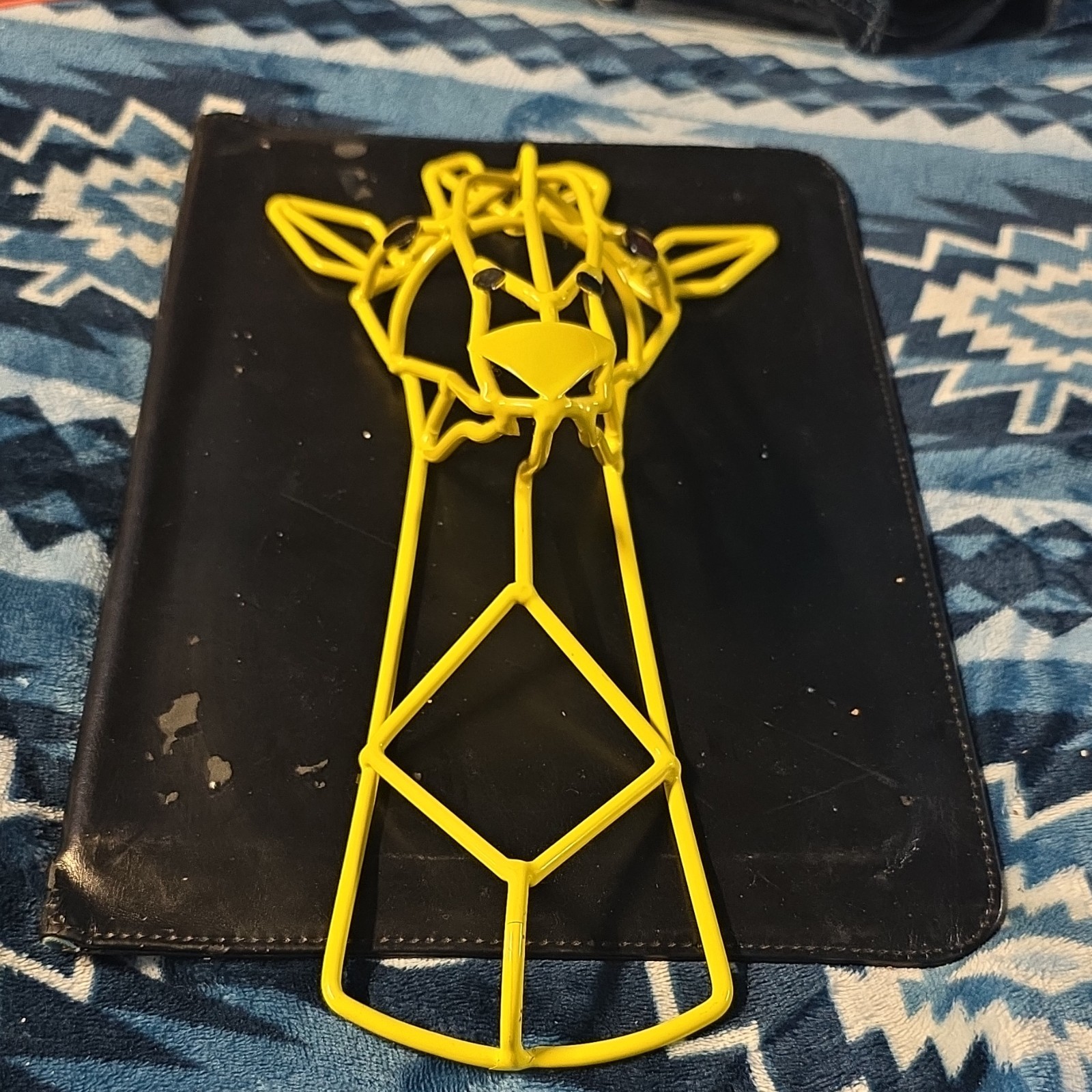 Yellow Metal Geometric Giraffe Wall Decor, Animal Art, Wall Mounted, Medium