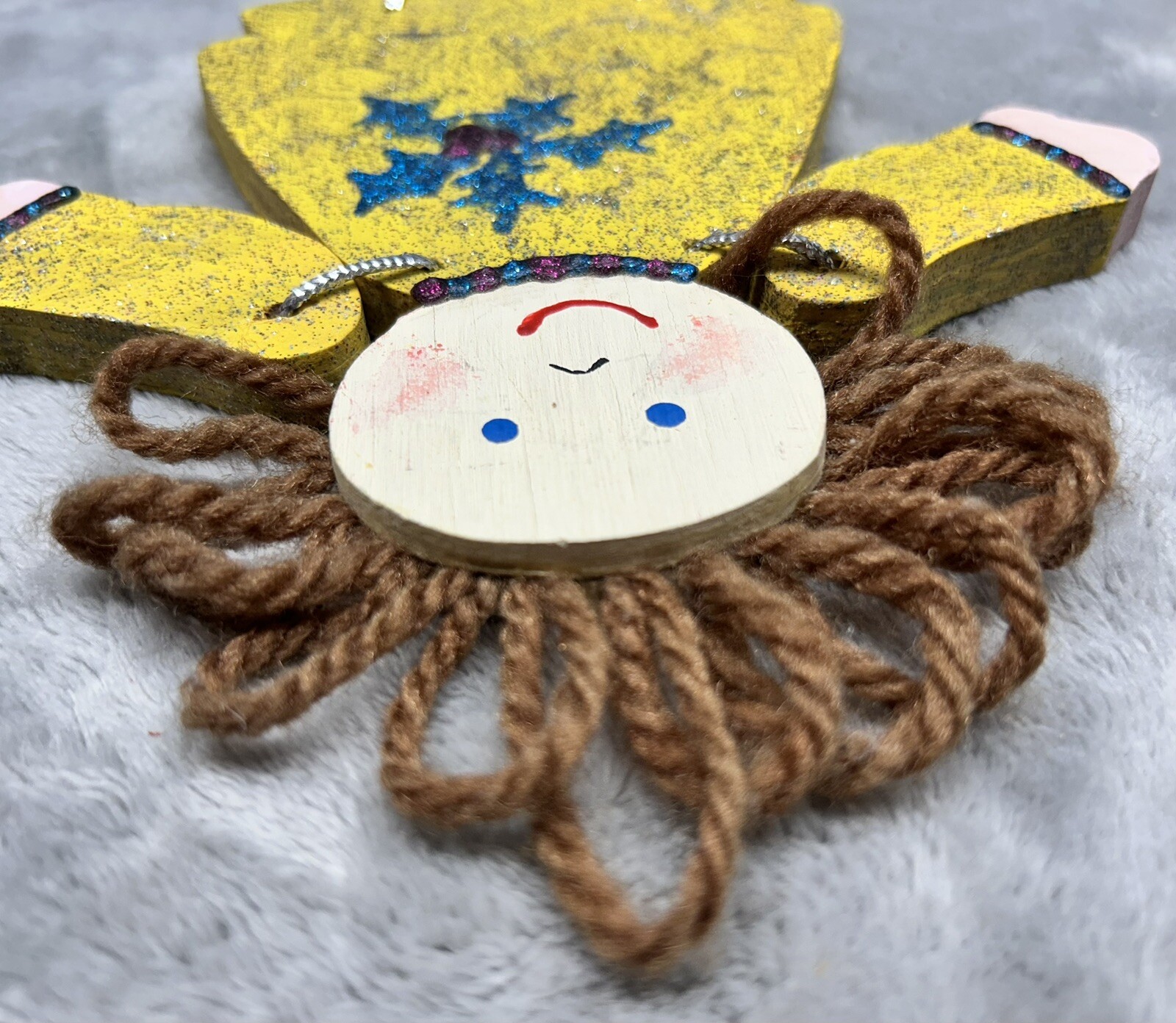 Folk Art Wooden Wall Decor Handmade Hand Painted Collectible Doll