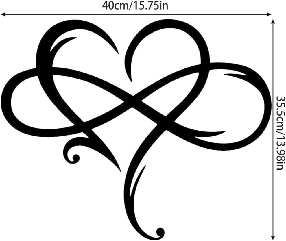 Infinity Heart Wall Decor, Unique Infinity Heart Metal Art Wall Decor Love Sign