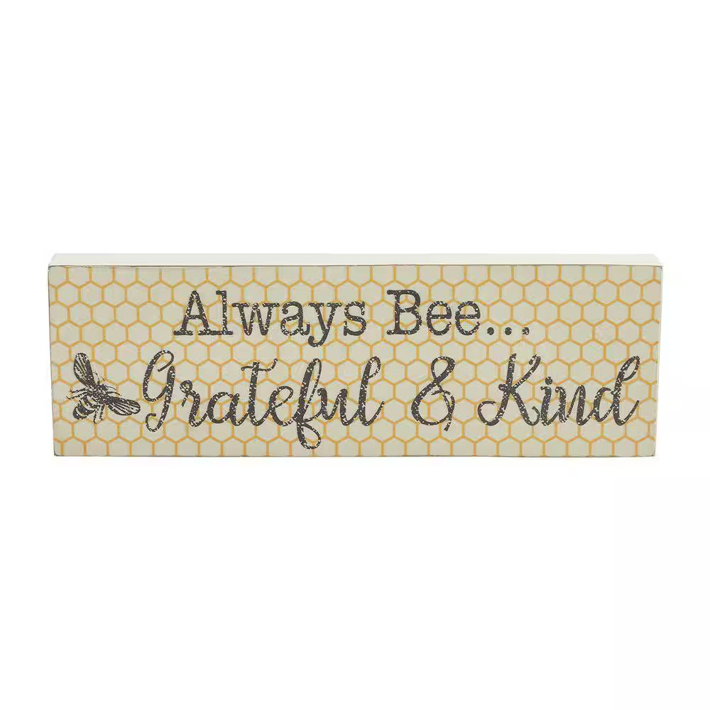 Buzzy Bees 4 In. X 12 In. Always Bee Grateful and Kind MDF Wall Art