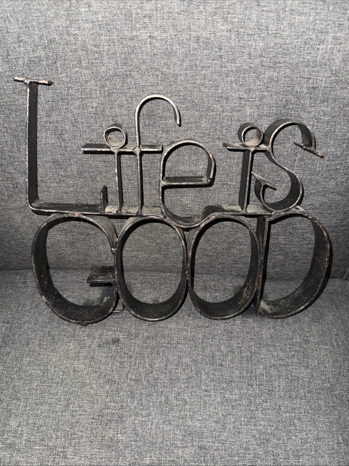 Life is Good Metal Sign Free Standing Rustic Farmhouse Home Decor 9.5″ x 11.5″